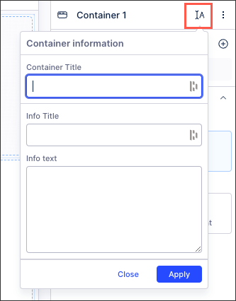 A screenshot showing how to edit the title for a container.